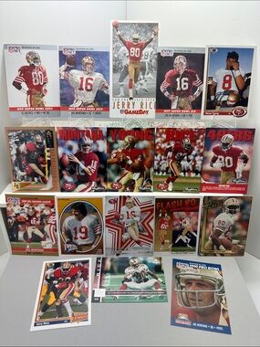 49ers icons Jerry Rice/Joe Montana/Steve Young lot of 18